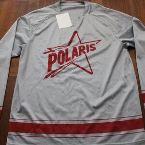 Polaris Long Sleeve Gray V-Neck Jersey Size Large NWT